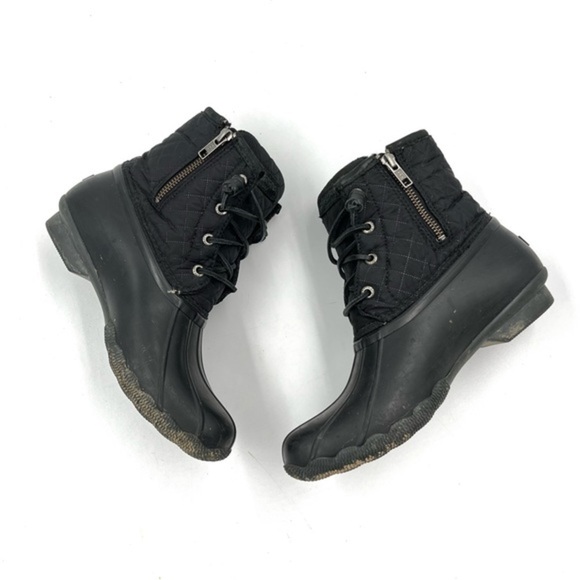 Sperry All Black Waterproof Duck Boots Size 8 - Picture 5 of 7